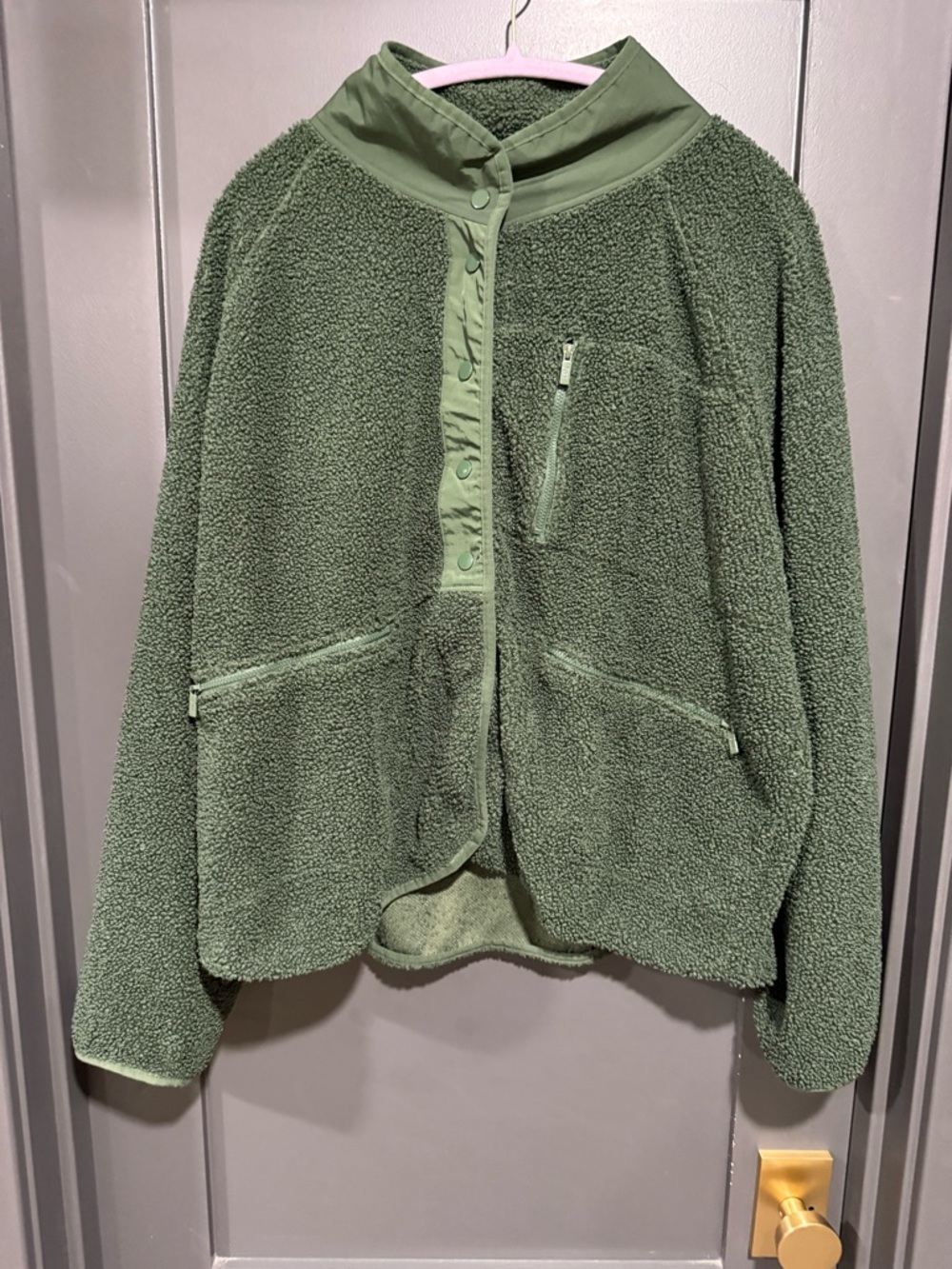 PINK by Victoria's Secret Dark Green Sherpa Jacket
